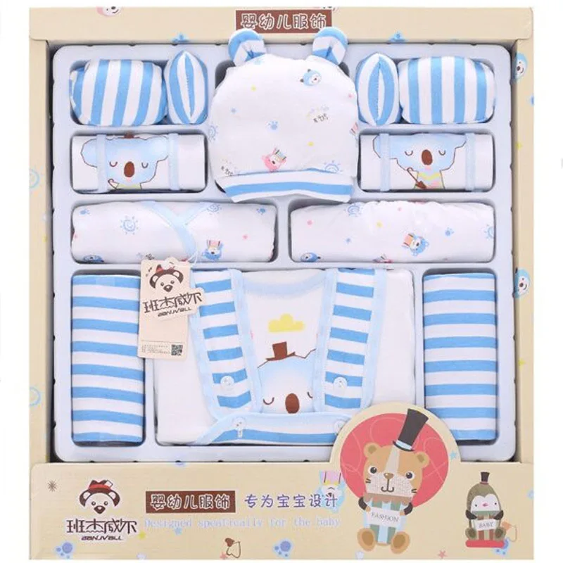 

100% Cotton 15 Piece Fashion Baby Newborn Gift Set Baby Girls Clothing Sets Spring Summer Full Baby Suit