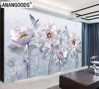 

Custom Home Improvement 3d Wall Paper Rolls Photo Wallpaper for Walls Embossed peony flowers Mural Background Wallpaper