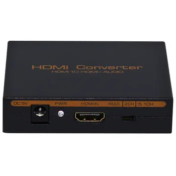

1080P HDMI to HDMI Audio Optical SPDIF/RCA L/R Extractor Splitter Converter Adapter support 5.1CH LED indication