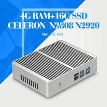 Безвентиляторный Планшетный Компьютер Celeron N2920 N2808 DDR3 ОПЕРАТИВНОЙ ПАМЯТИ 4 Г 16 г SSD Ноутбук PC Mini PC Может Внешний Жесткий Диск для Windows 7/8. 1