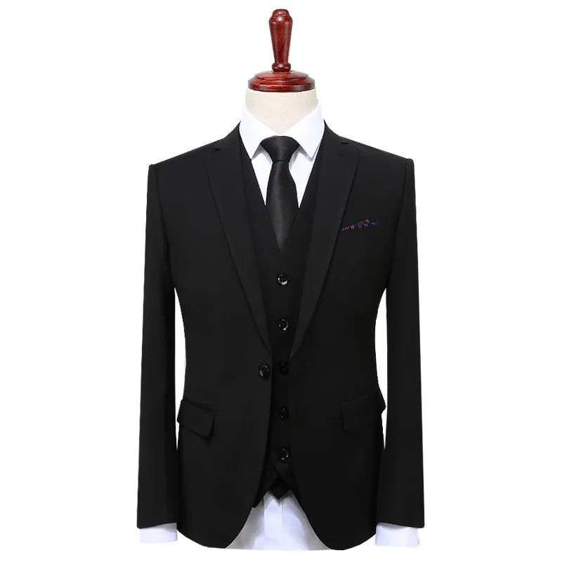 2019 Brand Elegant Business Mens Suits Wedding Groom Suits Plus Size 4XL Classic 3 Pieces Slim Casual Suit Male Jacket+Vest+Pant