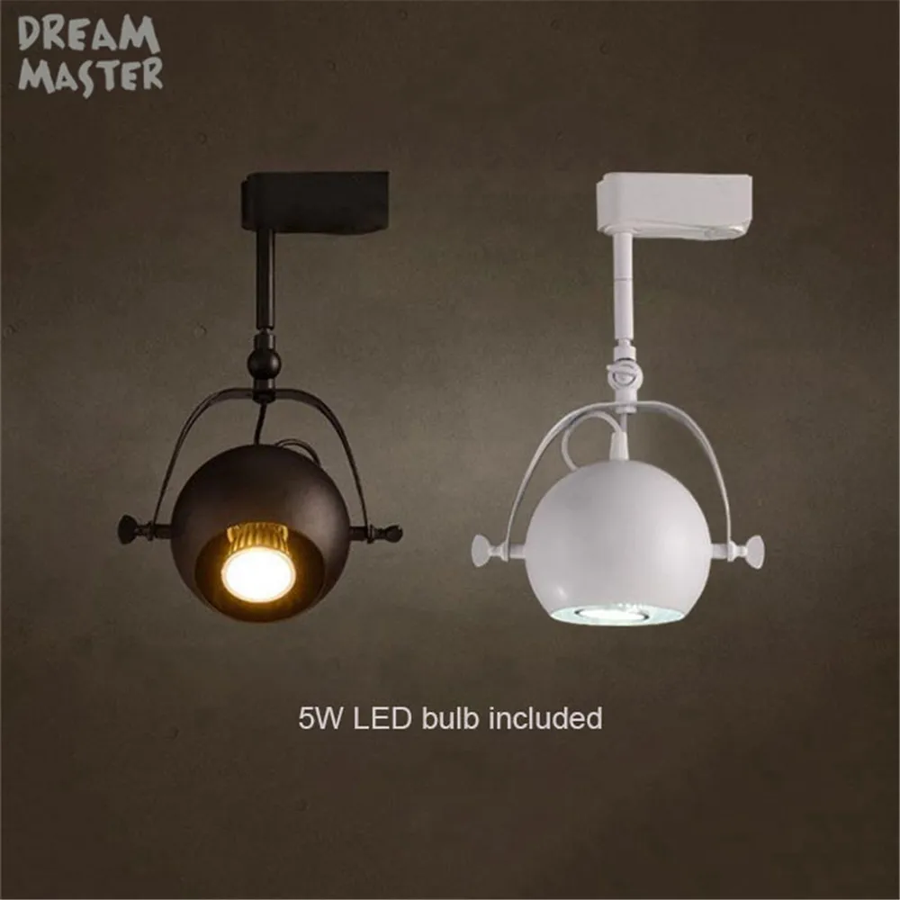 

Industrial Vintage LOFT LED track light, rail clothing store hanging rod spotlights, theatre exhibition showroom rail lighting