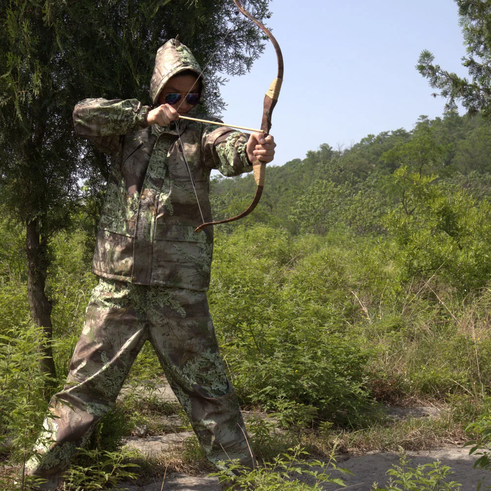 

Men Bionic Bush Camouflage Hunting Suit Mesh Lining Breathable Bowhunt Clothes Men Outdoor Jungle Forest Clothes Safari Clothes