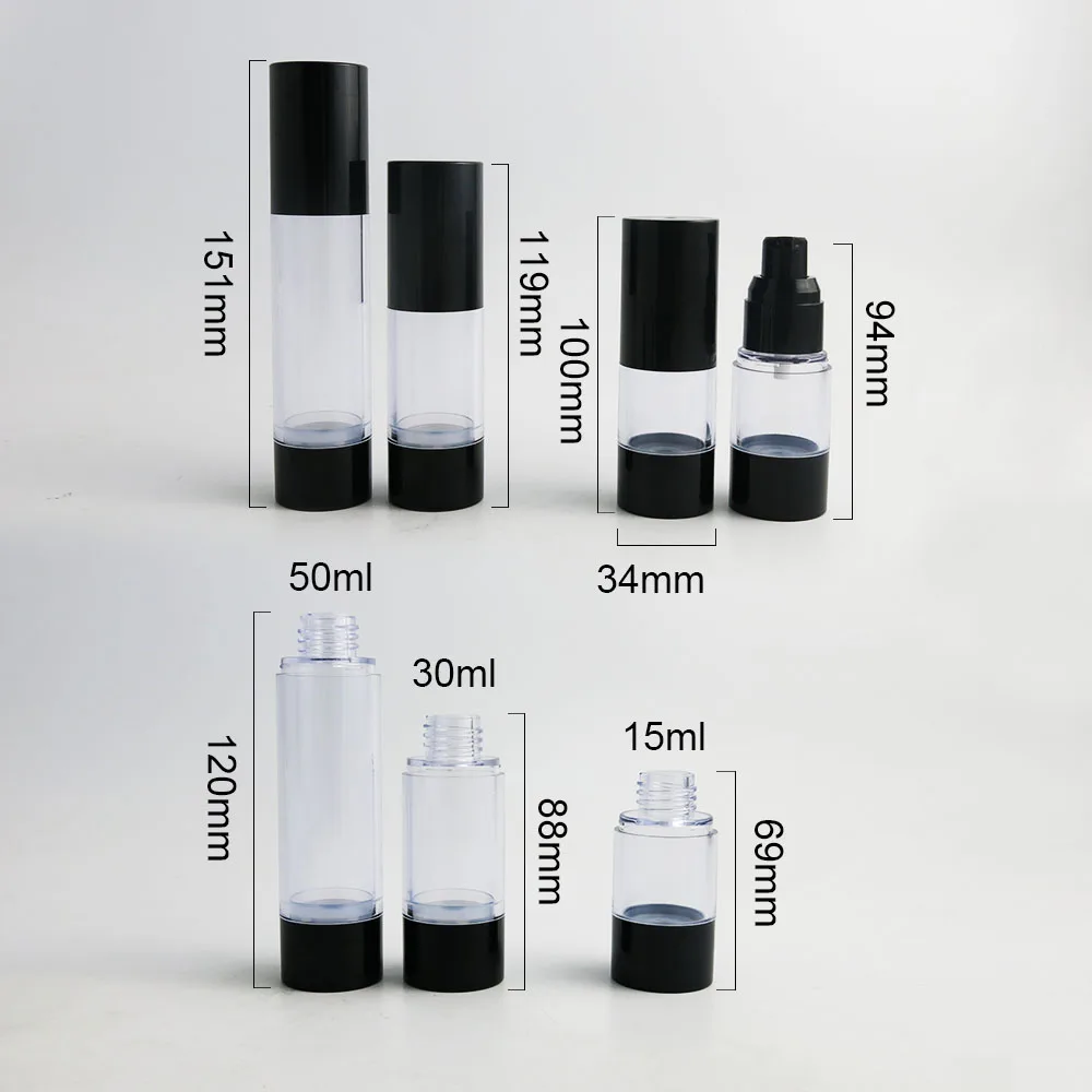 10 x 15ml 30ml 50ml New Arrival Portable Travelling Vacuum Refillable Lotion Bottle frosted Plastic AS 2
