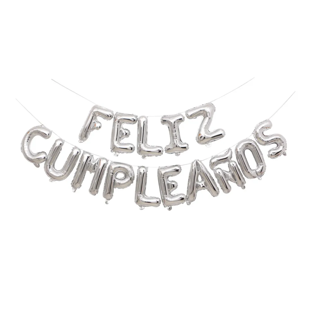 15 unids/set 16 pulgadas español Feliz cumpleaños letra alfabeto Globos inflables colgar Globos aire Globos decoración suministros 15 unids/set 16 pulgadas español Feliz cumpleaños letra alfabeto Globos inflables colgar Globos aire Globos decoración suministros