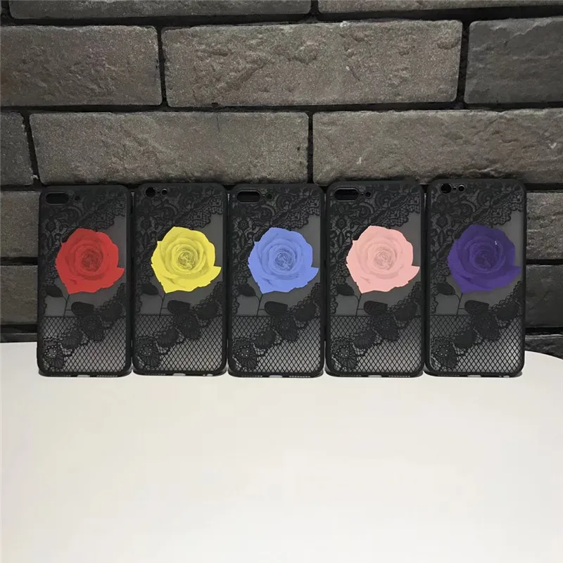 Tfshining Sexy Lace Flower Rose Case For iPhone X 10 Soft Clear Silicone Protective Cover Case For iPhone 6 6s 7 8 Plus Capinhas (10)