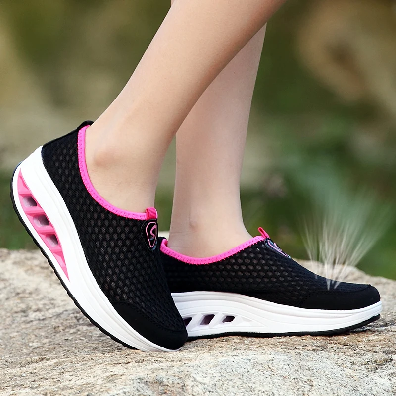 017 summer new arrival women shoes mesh breathable Height Increasing ...