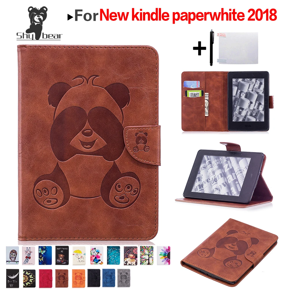 Чехол с героями мультфильмов для Amazon Kindle Paperwhite 4 читалка для, новинка, бумажная белая электронная книга с подставкой, обложка+ пленка+ стилус