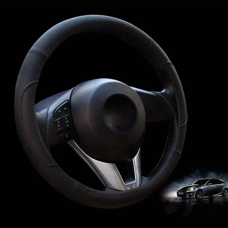 

Anti-slip 38CM leather Car steering wheel covers car styling for volkswagen passat b3 b5 b5.5 b6 b7 b8 polo 6r 9n sedan sagitar