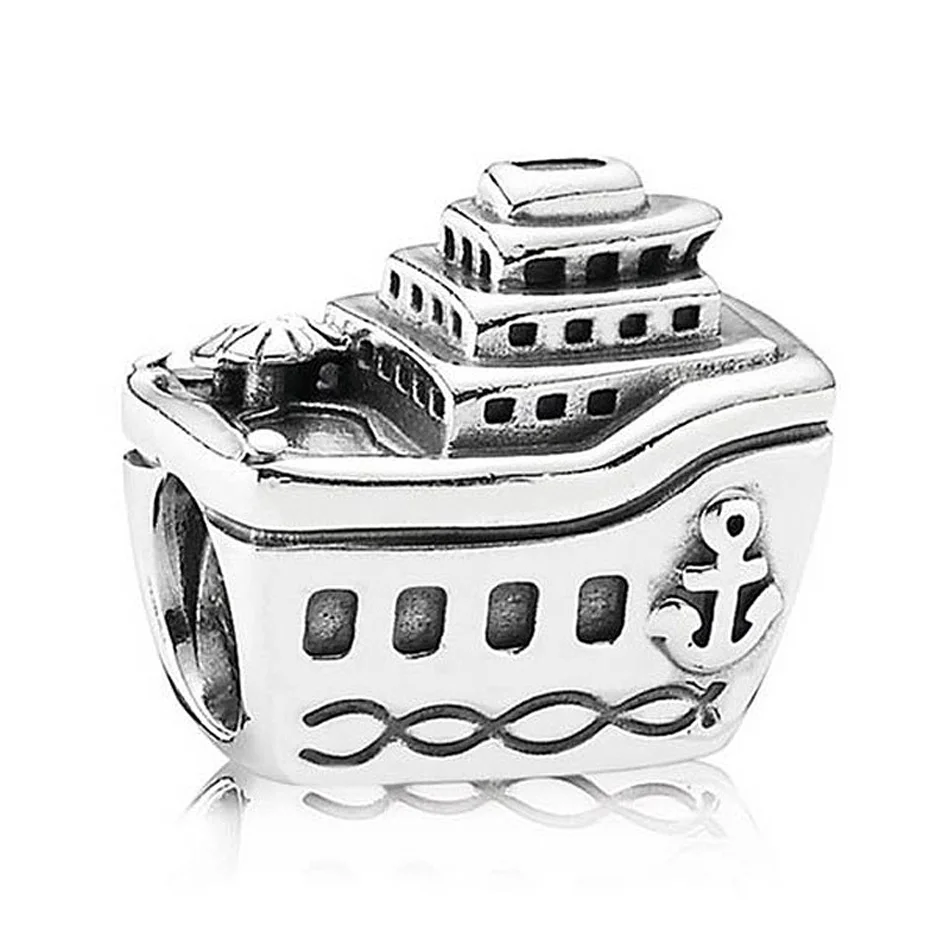 

Authentic S925 Sterling Silver DIY Jewelry Cruise Ship Charms fit Pandora Bracelet Bangle Girl Gift
