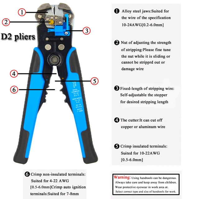 Stripping Multifunctional Pliers Used For Cable Cutting Crimping Terminal 0 2 6 0mm High precision Automatic