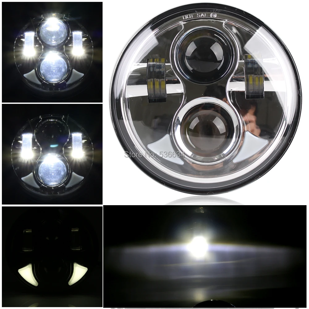 

1PC5-3/4 Projector DRL Motorcycle Headlight Hi/Low Beam for Harley 883 72 48 Honda Shadow Indian ScoutHarley Davidson Motorcycle