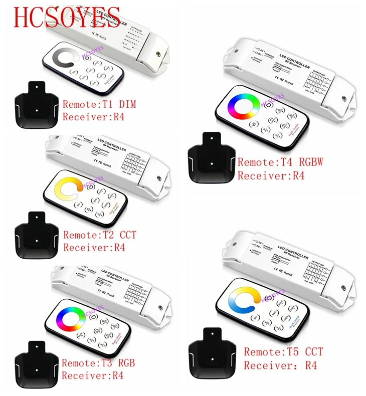 BC T1/T2/T3/T4/T5 + R4 RF беспроводной пульт дистанционного затемнения/CCT/RGB/RGBW/CW CCT