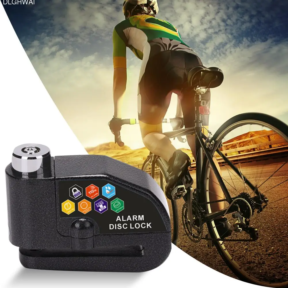 

Safety Bike Alarm Disc Lock Anti-theft Brake Disc Security Alarm Electron Lock 6mm Pin for Motorcycle Motorbike Bicycle