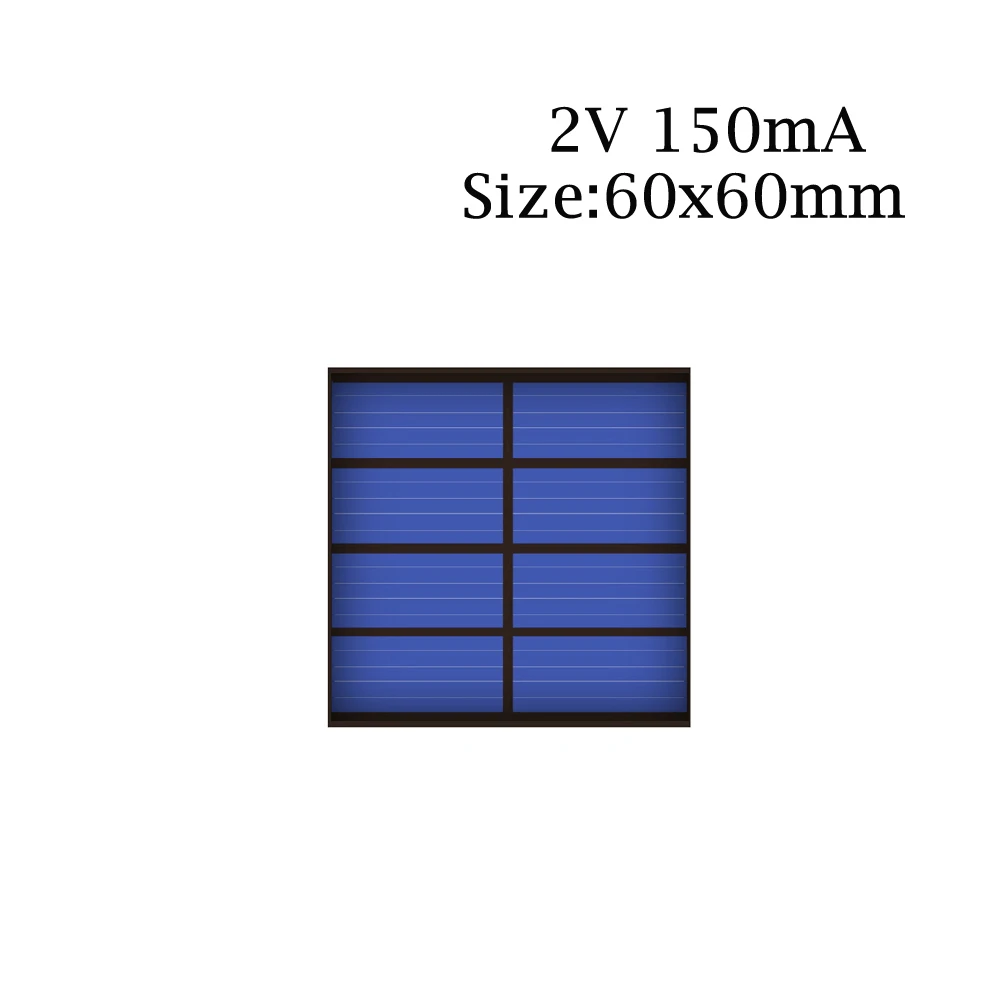 DIY Панели Солнечные 100 120 150 250 300 350 435 500 мА Панели солнечные 1V 1,5 V 2V Мини элемент для солнечной батареи для мобильного телефона Зарядное устройство Портативный - Цвет: 2V 150mA