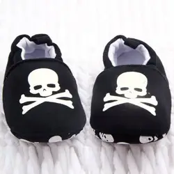 Лидер продаж Prewalker Детские Унисекс Череп/пират печати хлопок обувь с мягкой подошвой