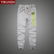 Бренд yiruisen хлопок легкие брюки для Для мужчин лоскутное Повседневное длинные тренировочные штаны