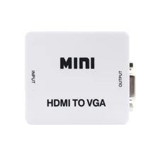 AIXXCO New Mini HDMI to VGA Converter With Audio HDMI2VGA 1080P Adapter Connector For PC Laptop to HDTV Projector