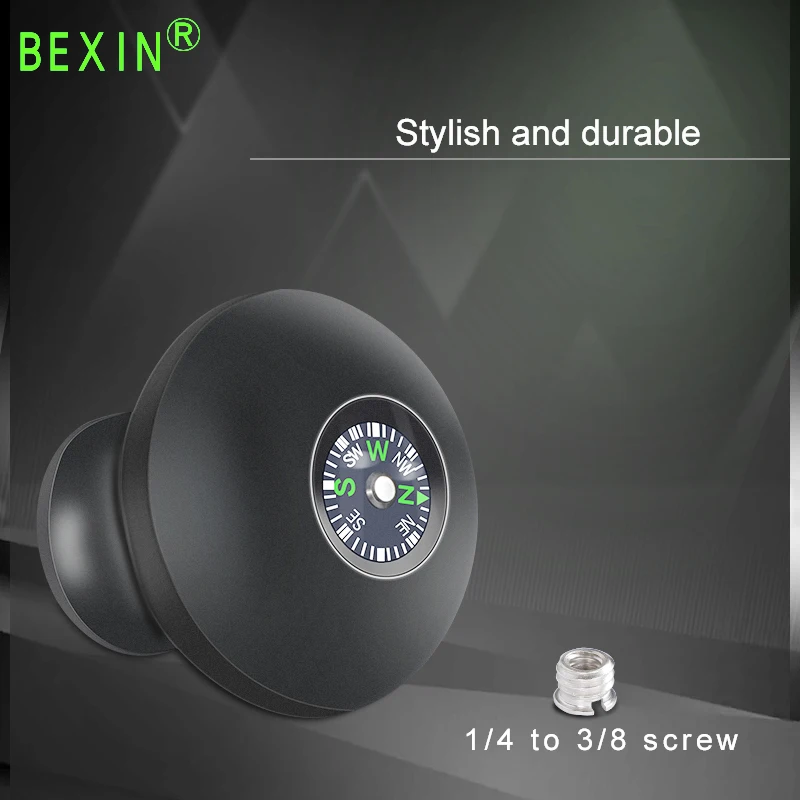 

BEXIN CX-01 aluminum monopod head adapter cane handle ball with conversion screw for tripod travel trekking use