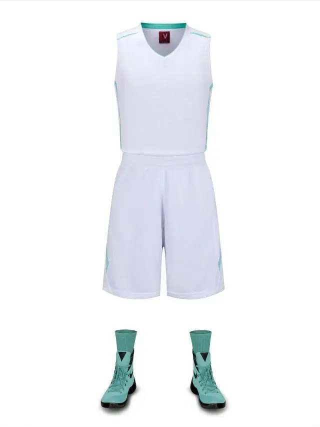 Баскетбольный костюм, тренировочный костюм, баскетбольная форма, костюм, Джерси, жилет, баскетбольная майка, штаны, футболка, шорты - Цвет: Белый