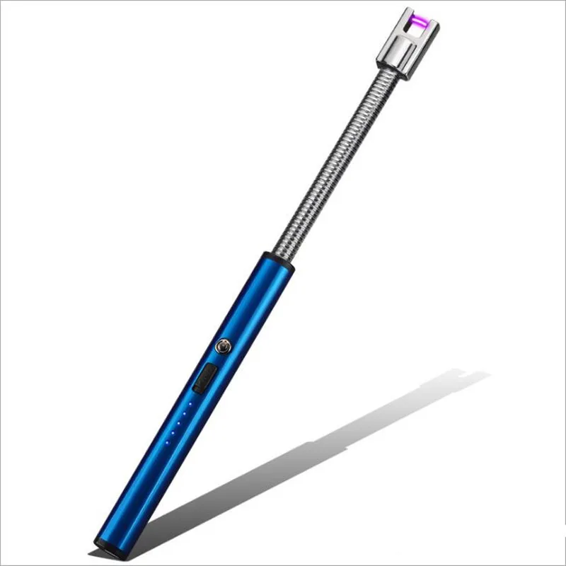 Креативная Гибкая дуговая Зажигалка для наружного барбекю USB зарядка сигарета плазменная зажигалка ветрозащитный негорящий электронный зажигалка - Цвет: blue