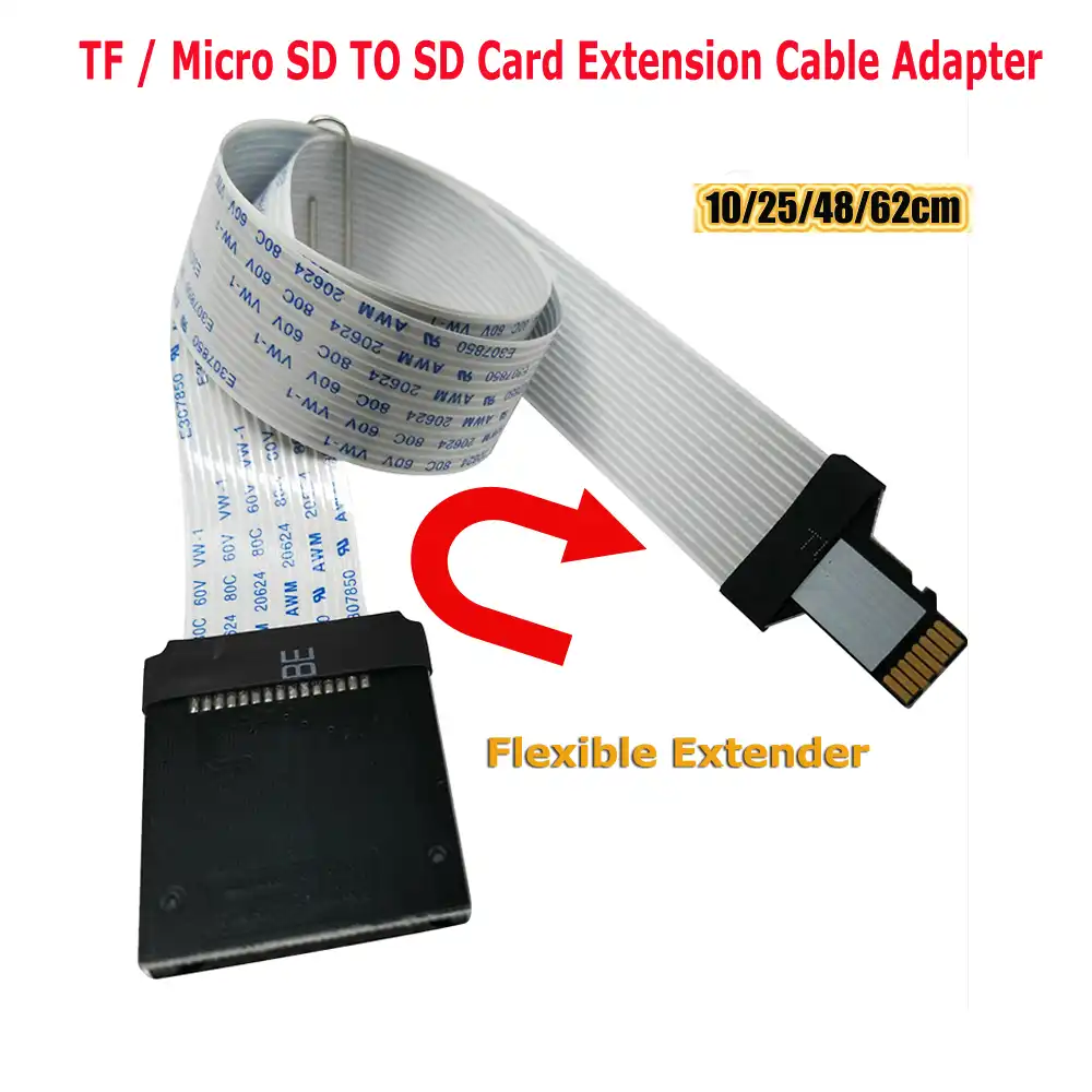 TF / Micro SD TO SD Card Extension Cable Adapter Flexible Extender