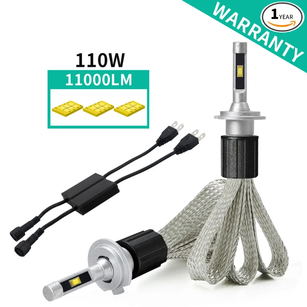 

Green-L LED h7 Headlight kit LED copper cooling 11000LM 110W 6000K LED 9012 HIR2 H4 H1 H3 H7 H11 9005 9006 lamps fro car