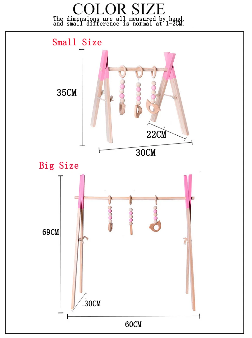 Nórdico do Bebê Ginásio de Madeira Quadro de Madeira Quarto da Criança Decoração do Quarto Estilo Jogar Berçário Anel Sensorial-puxar Brinquedo Infantil Roupas Rack Presente Crianças 3 Cheap Academia de bebê