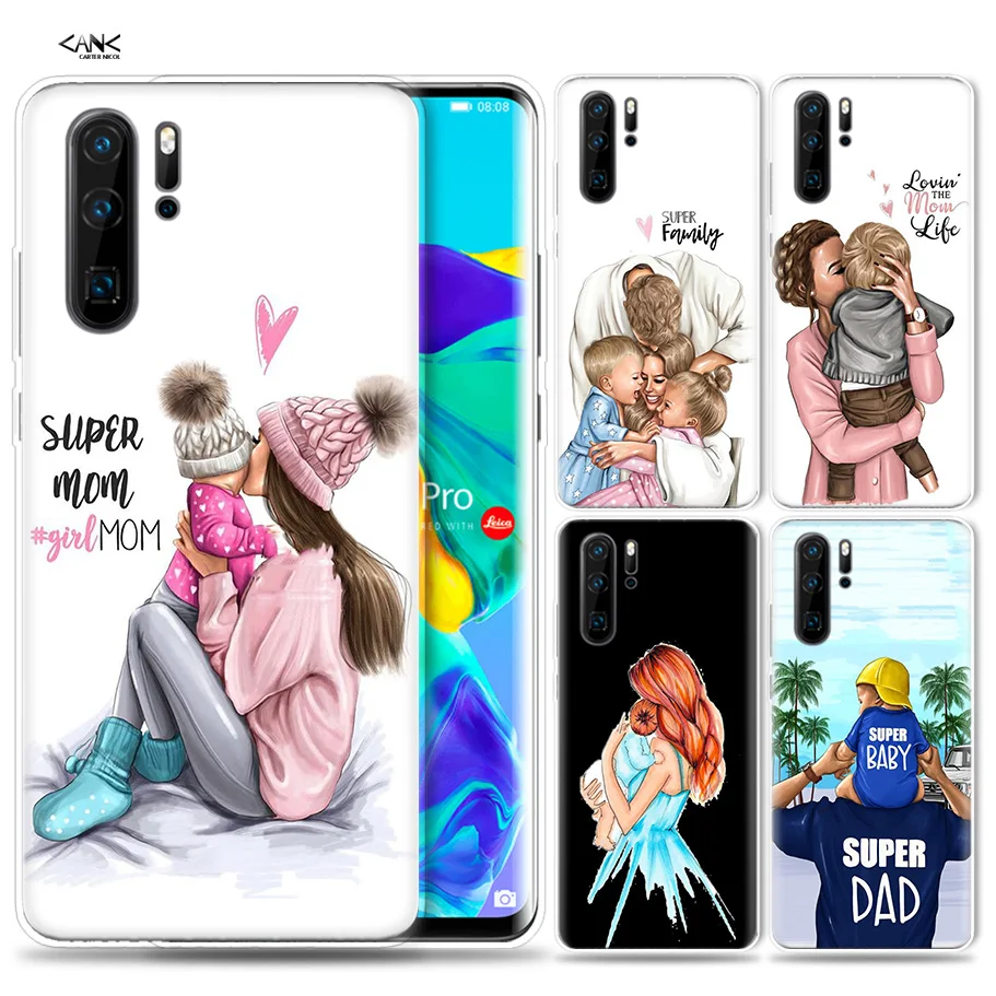 Чехол для huawei P30 P20 P10 P9 mate 10 20 Lite Pro, сумка для мобильного телефона P Smart Z Plus, мама и ребенок, папа P8 P30Pro P20lite