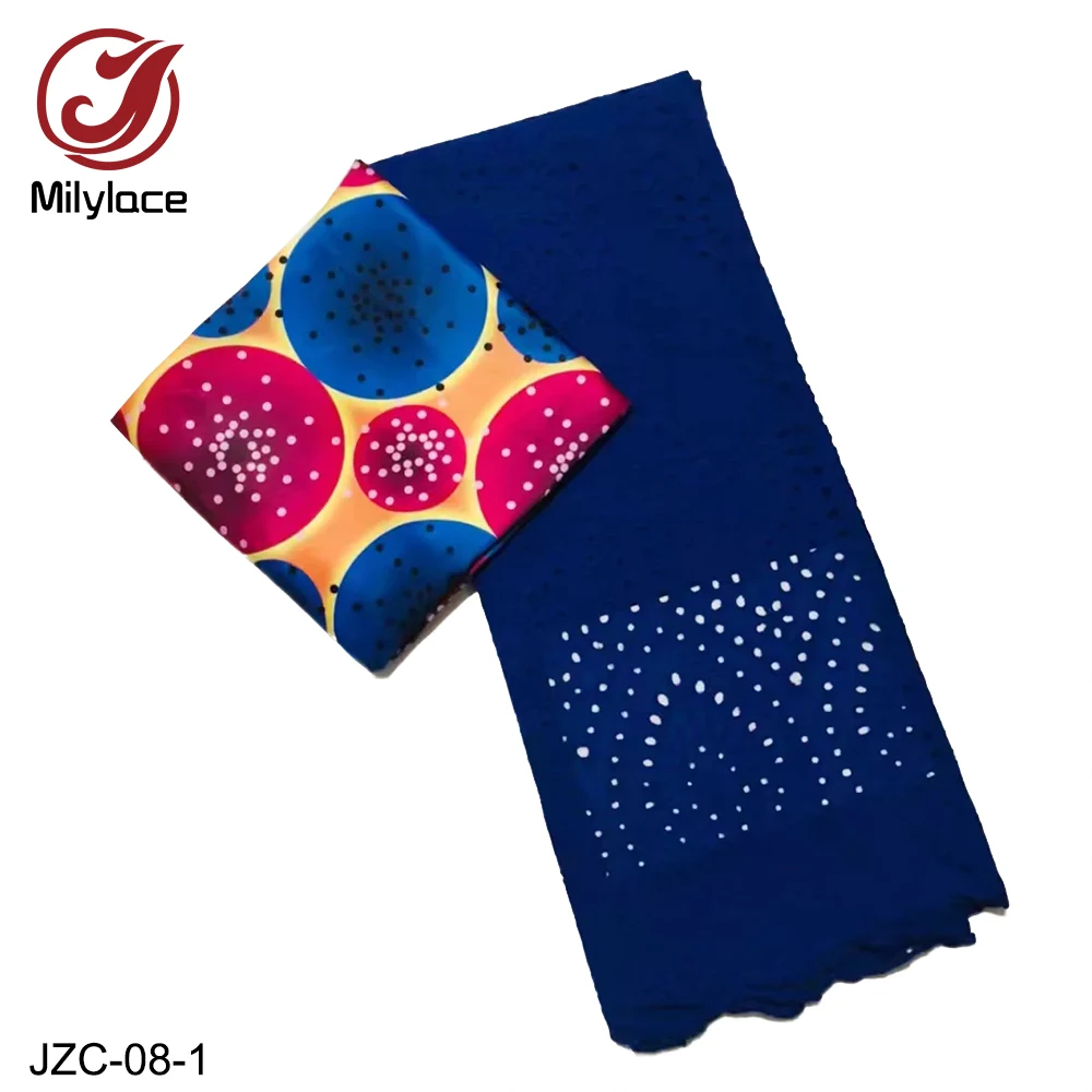 

Comfortable 3 Yards Silks Satins Fabric + 2.5 Yards Dry Cotton Lace Fabric for One Set Daily /church/wedding Clothing JZC-08
