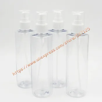 

250ml clear/transparent PET bottle with white plastic pump.lotion/hand wash/Shampoo/moisturizer/facial water bottle