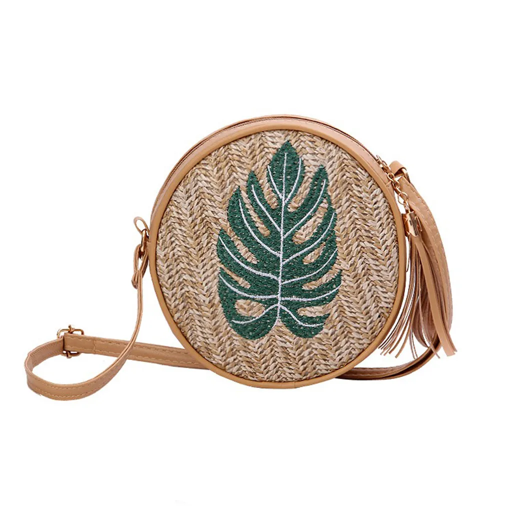 

OCARDIAN Women Fashion Shoulder Bags Retro Weave Feather Tassel Hasp Bucket Bag 2019 New Design Solid Color Shoulder Bags 9426