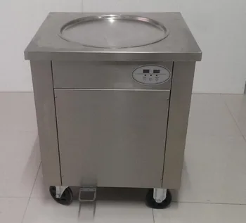 

Hot sale single 45cm round pan fried fry ice cream roll machine 110v/220v/50hz/60hz