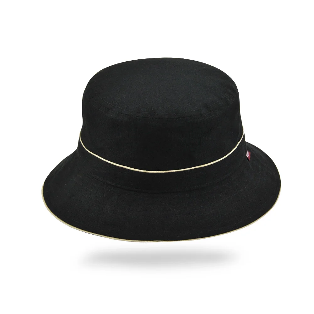 TOHUIYAN,, простые одноцветные шляпы, для мужчин и женщин, летние, Chapeu Feminino, хлопок, защита от солнца, Bob, кепка, удобные, рыбацкие, Панамы - Цвет: black