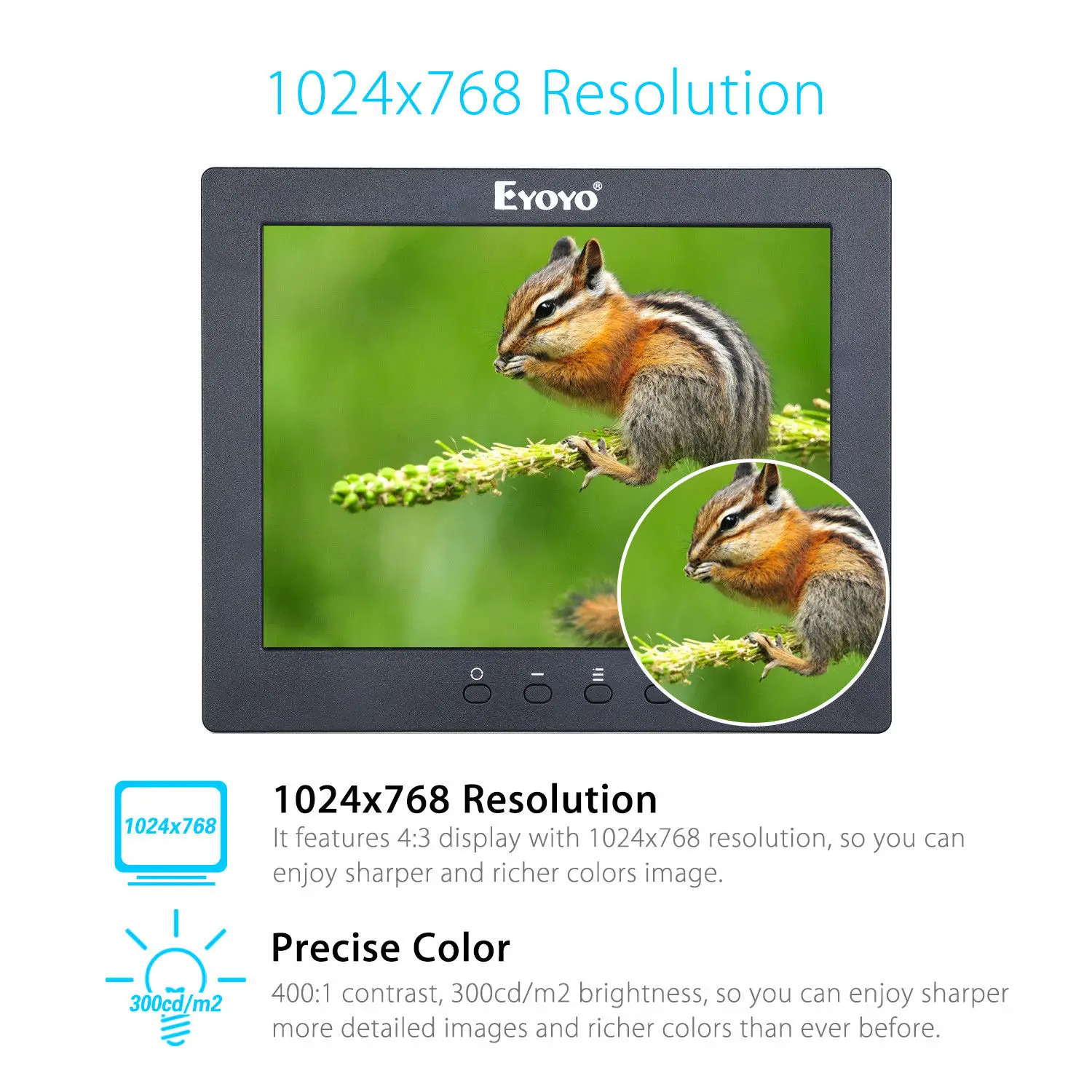 Eyoyo S801T монитор 8 &quot768x1024 ЖК экран дисплей для видеонаблюдения DVD PC ноутбук камера