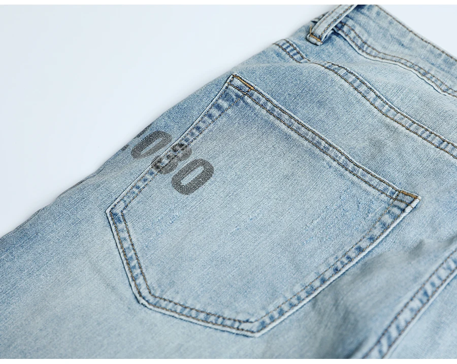 Демисезонные мужские джинсы SIMWOOD, рваные джинсовые брюки с принтом «Буквы», штаны из денима длиной до щиколотки,, уличная одежда в стиле «Хип-хоп», 190350