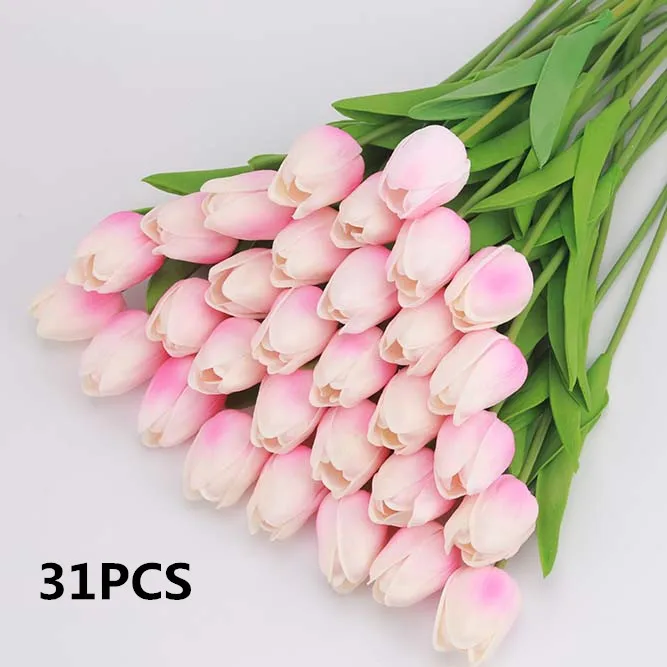 Zonaflor Tulip Artificial Flowers Accessories 31pcs Pu Real Touch
