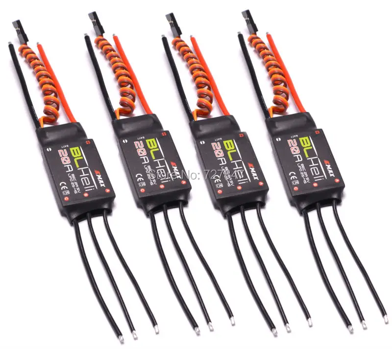 

4 PCS BLHeli firmware 20A ESC Speed Controller 2A/5V BEC for RC Multirotor / Quadcopter 2-4s LiPo