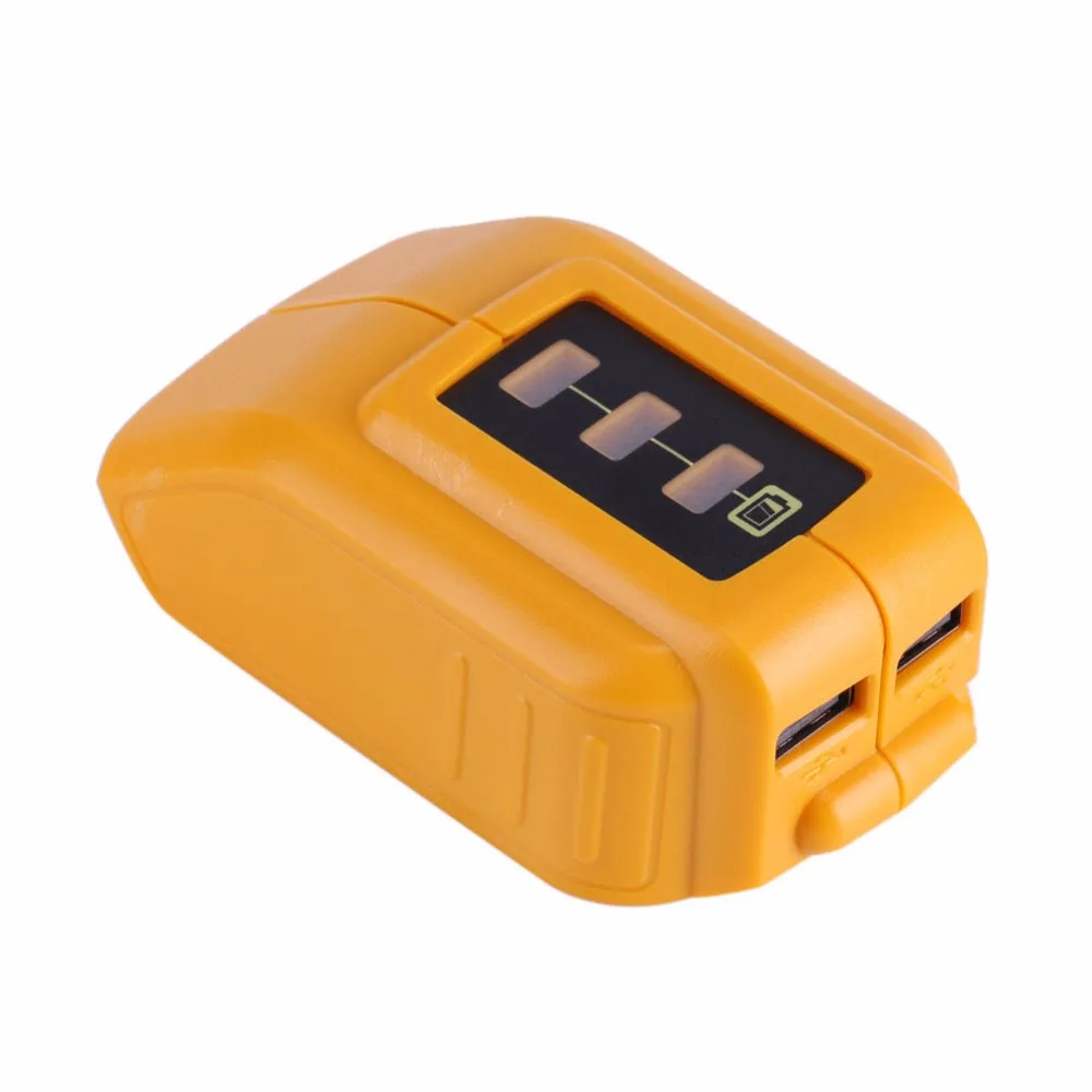 USB источник питания мобильный аккумулятор адаптер с 2USB портами зарядки для Dewalt XR 10,8 В 14,4 в 18 в 20 в слайд DCB184 DCB090 конвертер