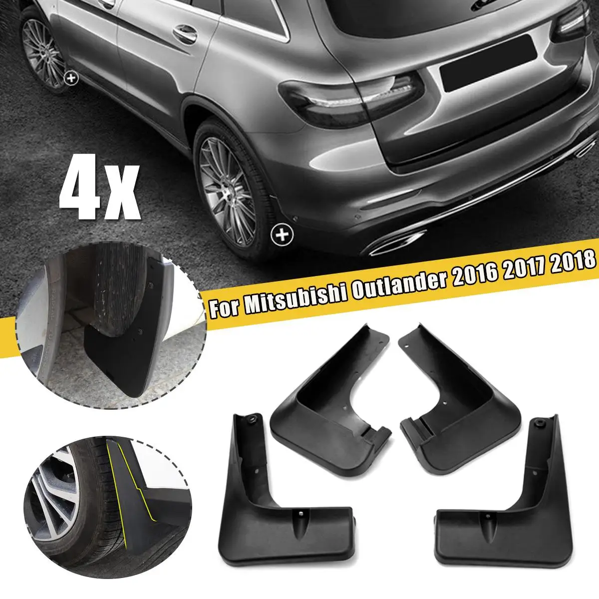 

For Mitsubishi Outlander 20162017 2018 Car Mud Flaps Mudflaps Splash Guards Front Rear Mudguards Fenders Auto Accessories