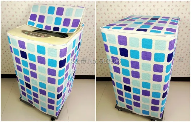 Cheap Thick blue squares style-LG/Little Swan/Haier waterproof washing machine cover sunscreen twin drum-type automatic dust cover