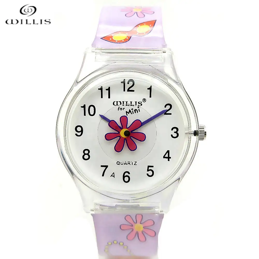 

WILLIS Newest Fashion Brand Women Colorful Jelly Watch Children Silicone Band Quartz Watch Waterproof Sports Watches Wristwatch