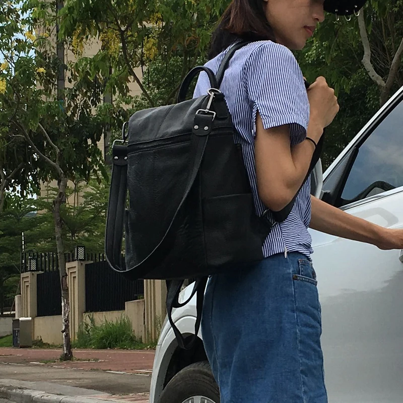 BAQI женский рюкзак из натуральной воловьей кожи, модная школьная сумка для девочек, сумки через плечо, Женская дорожная сумка, повседневный рюкзак Mochila