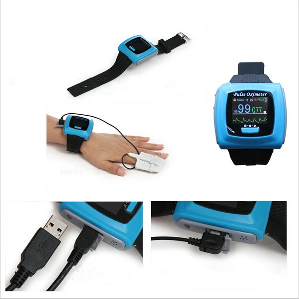 

Free Shipping CMS50F WEARABLE DIGITAL SPO2 OXYGEN MONITOR WRIST PULSE OXIMETER + COLOR OLED SCREEN + DISK + USB LINE