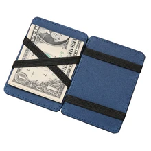 Mode Neue Herren Leder Brieftaschen Dünnen Zauber Geld Clip Kreditkarte karte Fall Bargeld Halter Magie Flip Wallet Mini Purse Freies verschiffen