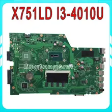 original For ASUS X751LD X751L K751L K751LN REV:2.0 laptop motherboard with I3-4010U CPU onboard USB3.0 DDR3 mainboard