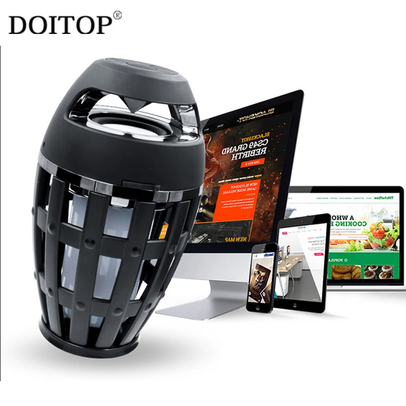 DOITOP Portable LED 5W Mini Bluetooth Stero Speaker HiFi Sound Waterproof Loudspeaker For Smart Device With Bluetooth 4.0 + B3