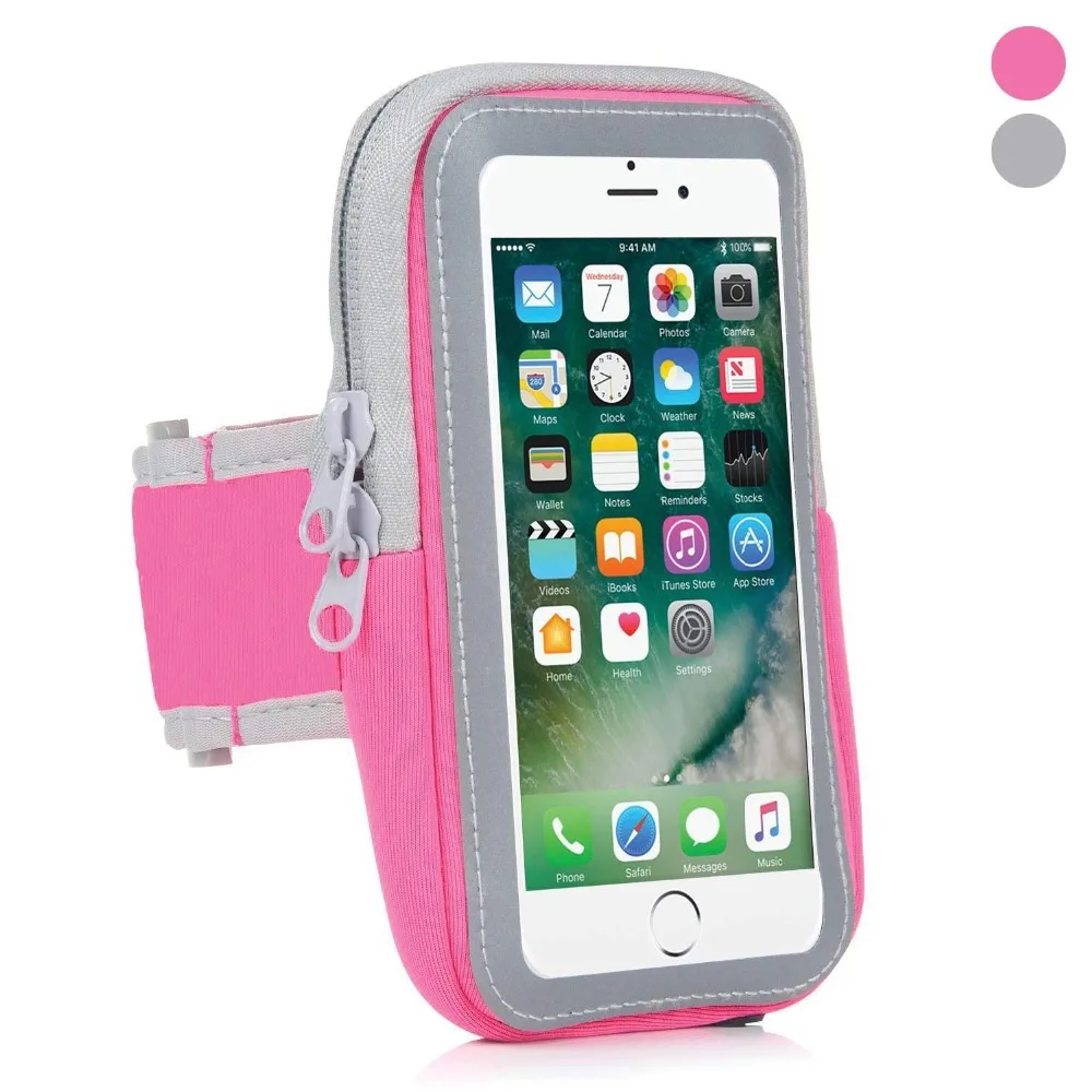 Чехол-держатель для мобильного телефона, ремешок на руку с застежкой-молнией, чехол для мобильных упражнений, бега, тренировки для Apple iPhone 6, 7, 8, iPod Touch