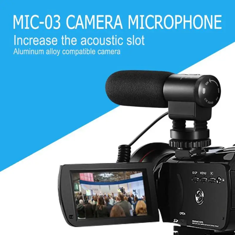 

MIC-03 Camera External Stereo Video Recording Microphone for Nikon D7500 Interview Camera Microphone Accessories
