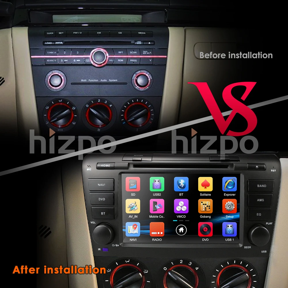 Excellent Wince 6.0 Car DVD Player Fit Mazda 3 GPS Navigation 2Din Steering Wheel 800*480 SD Radio Bluetooth TV DAB+BOX DVB-T Rearview CAM 1